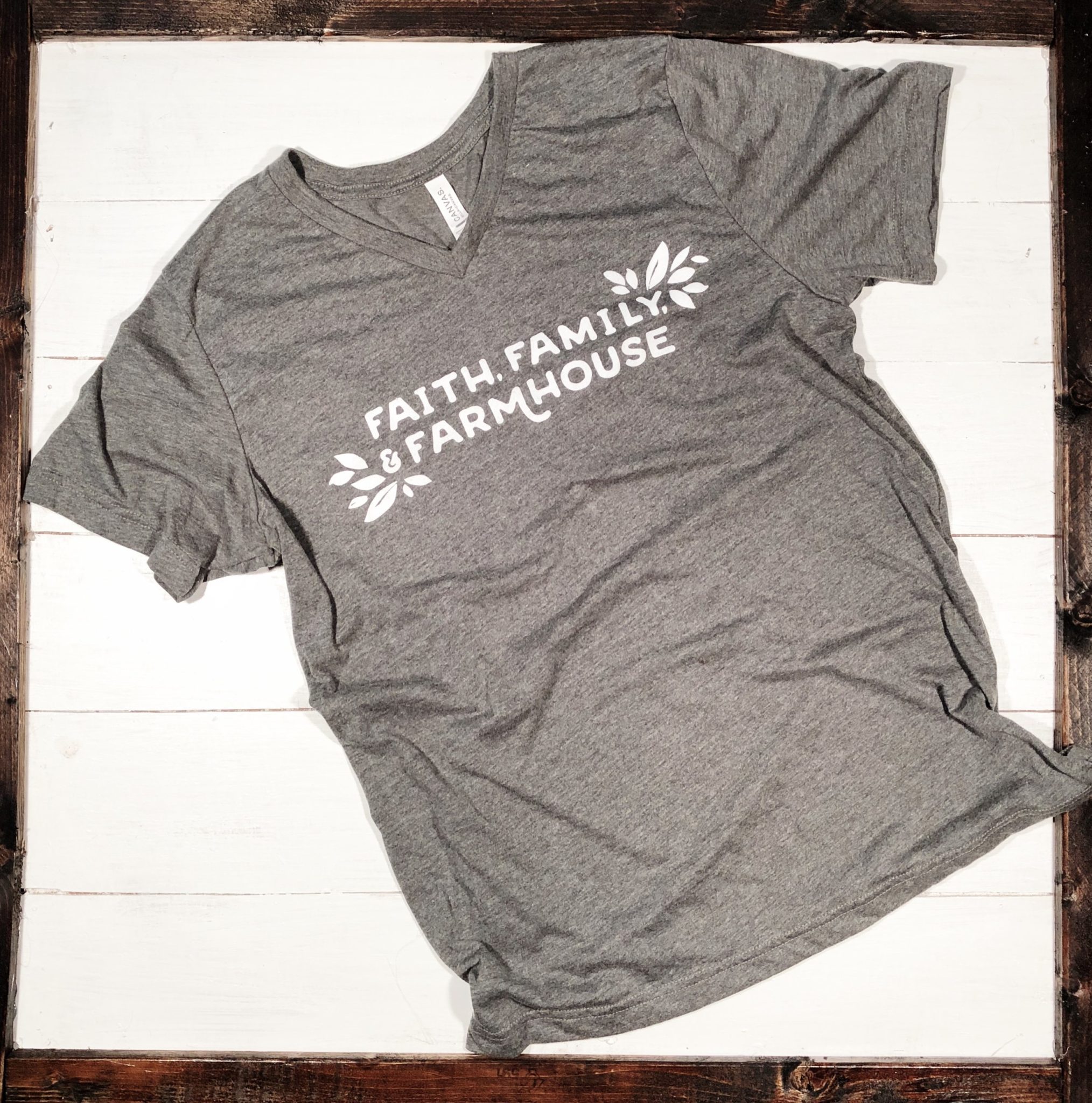 "Faith, Family, Farmhouse" V-Neck T-shirt