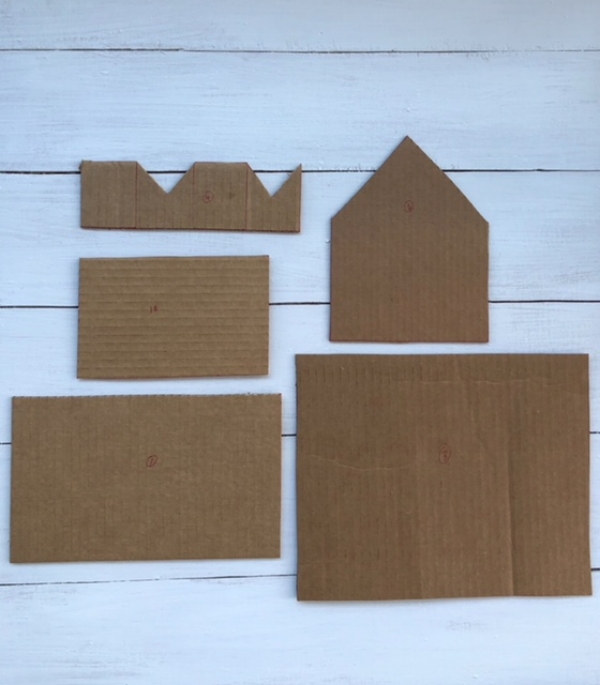 Template pieces for gingerbread house.