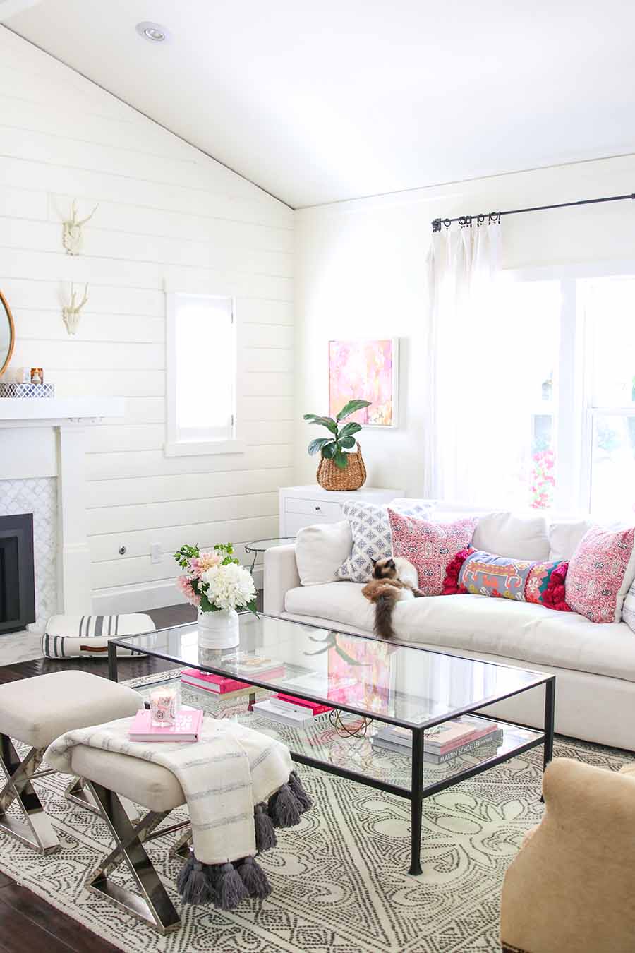 Modern Glam summer living room