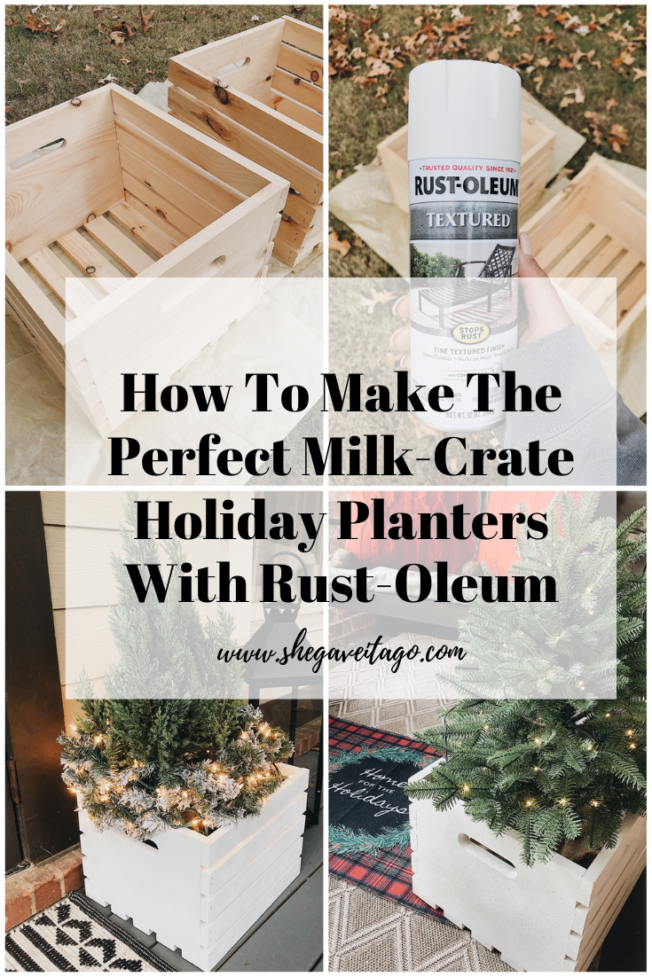 Milk Crate Planters tutorial featured by top AL home decor blogger, She Gave It A Go