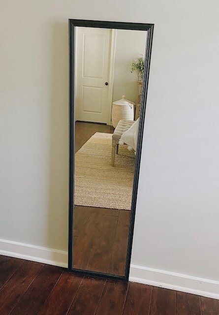 DIY Farmhouse Wood Frame Mirror, a tutorial featured by top AL home blogger, She Gave It A Go