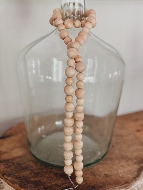 Diy Spring Wood Bead Garland With Tassels She Gave It A Go - Home Decor Wooden Beads