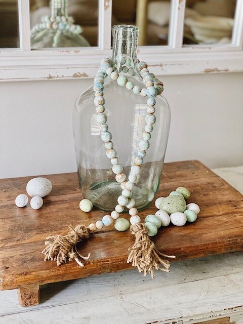 Diy Spring Wood Bead Garland With Tassels She Gave It A Go - Wooden Bead Decor Ideas