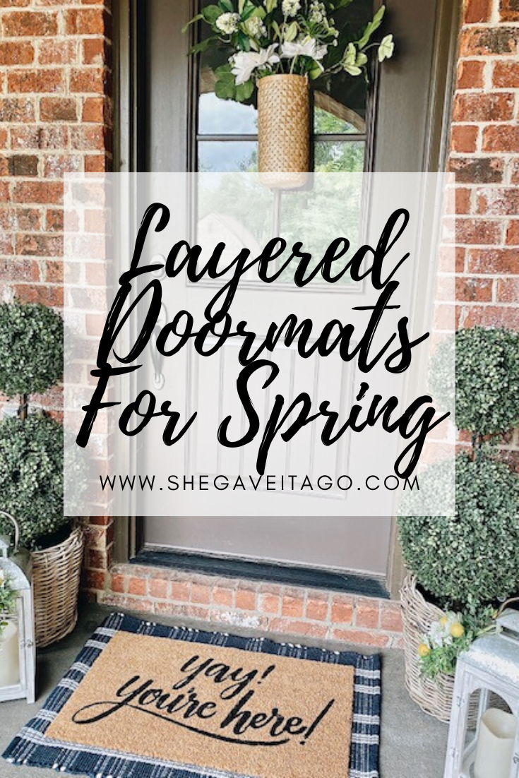 Layered Doormats For Spring featured by top AL home decor blogger, She Gave It A Go