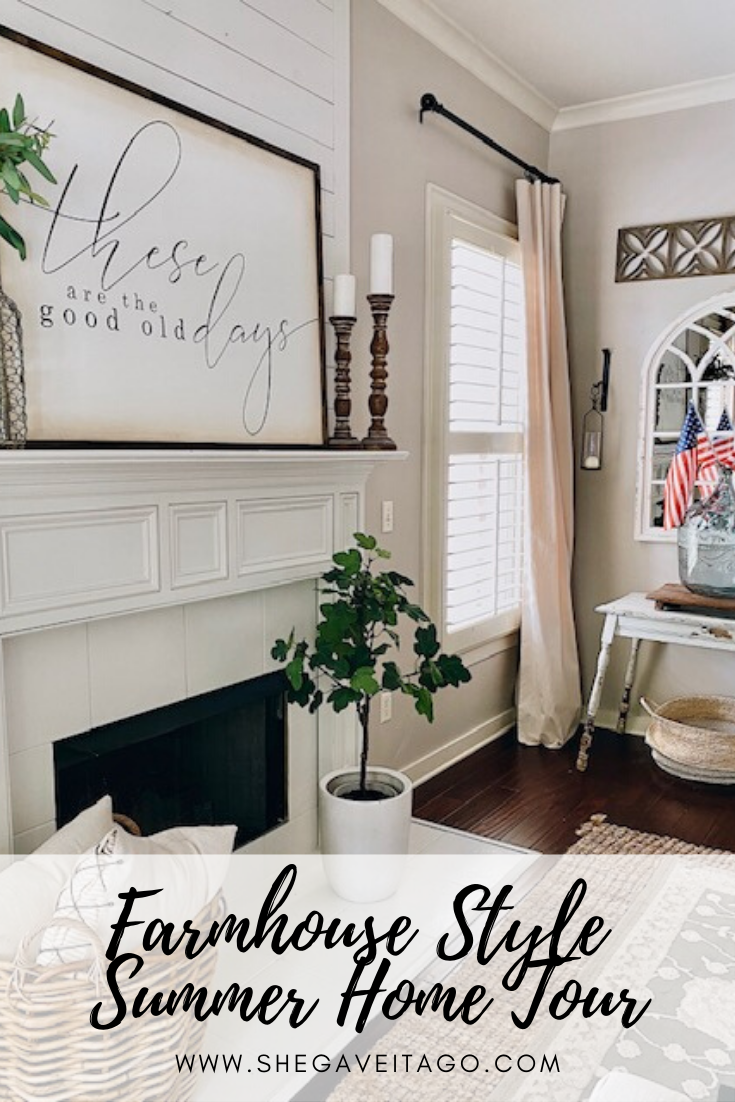 Summer Farmhouse Home Decor featured by top AL home blogger, She Gave It A Go