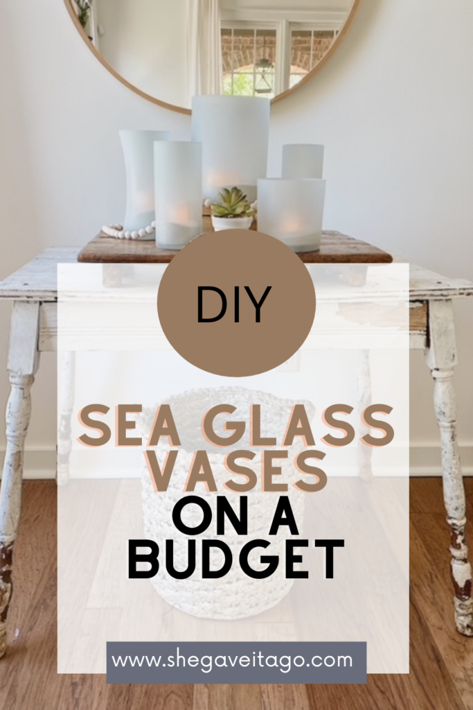 How to Make DIY Sea Glass Vases on a Budget, a tutorial featured by top AL home and lifestyle blogger, She Gave It A Go