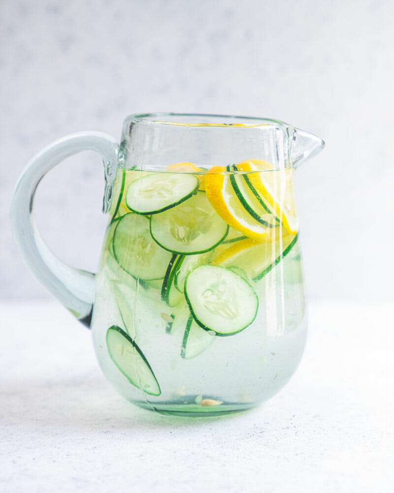 20 Best Picnic Food Ideas featured by top AL lifestyle blogger, She Gave It A Go |Picnic Food Ideas by popular Alabama lifestyle blog, She Gave It A Go: image of cucumber lemon water. 