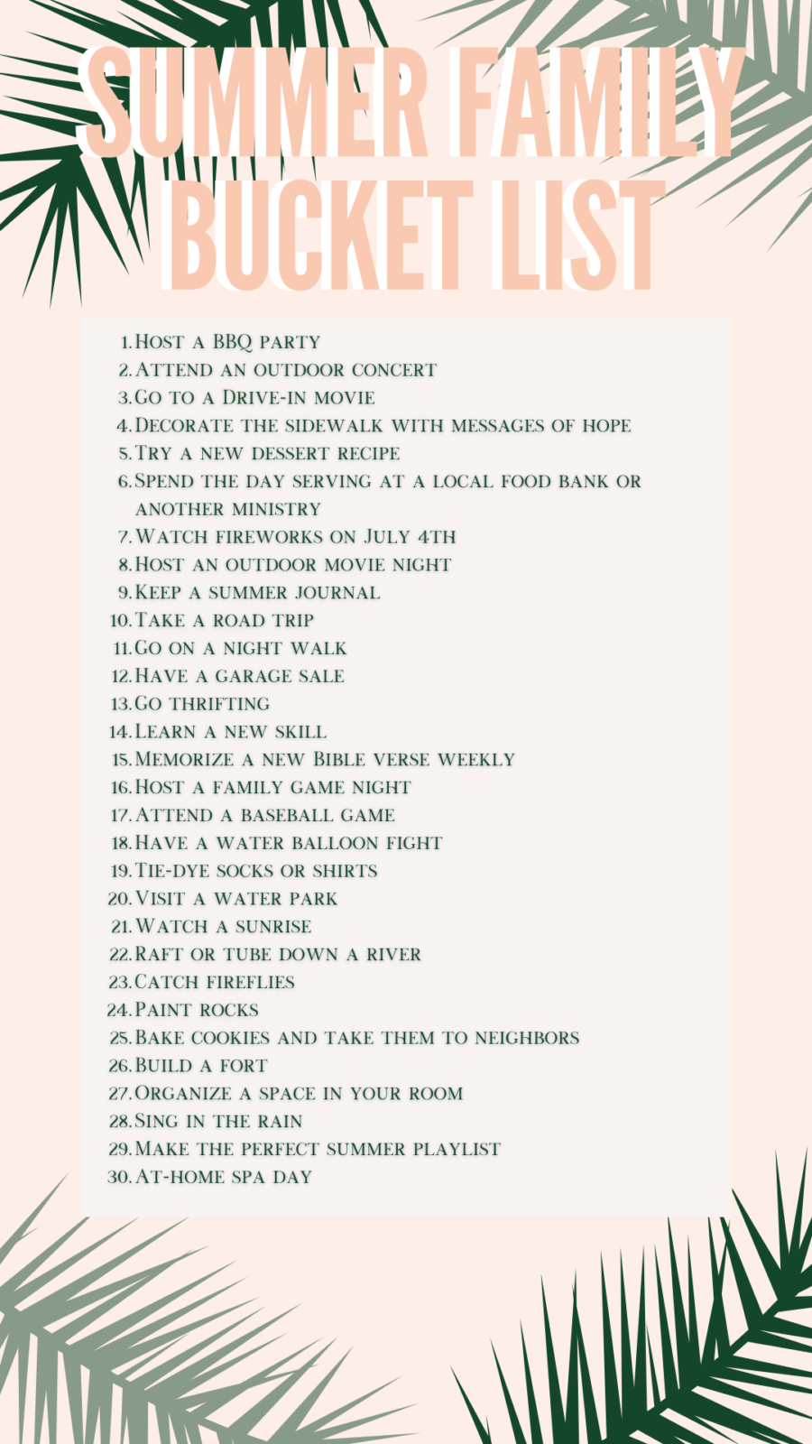 A FREE Summer Bucket List for Families She Gave It A Go