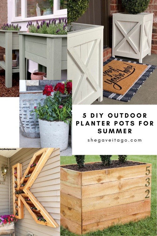 5 DIY Outdoor Planter Pots for Summer featured by top AL home blogger, She Gave It A Go