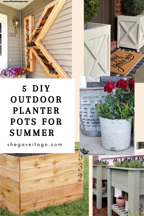 5 DIY Outdoor Planter Pots for Summer featured by top AL home blogger, She Gave It A Go