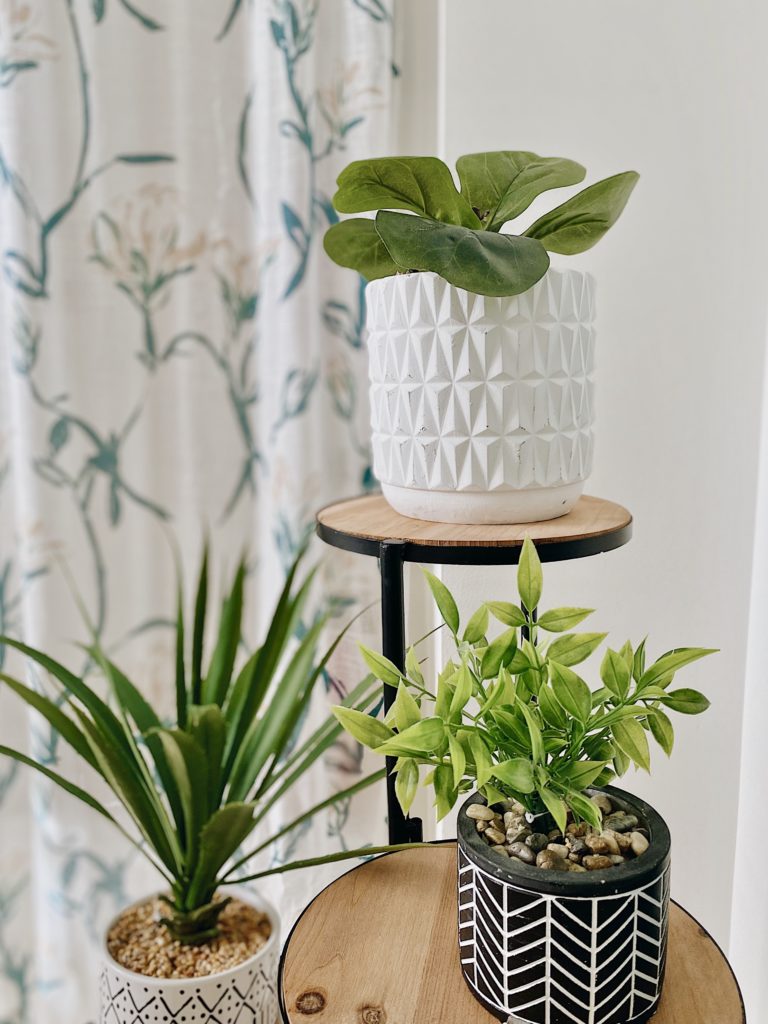 Summer Home Tour 2021: Kitchen, Bathroom, And Teen Girls Room ideas featured by top AL home blogger, She Gave It A Go. | Summer Home Tour by popular Alabama life and style blog, She Gave It A Go: image of indoor house plants in black and white ceramic pots. 