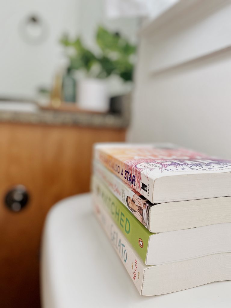 Summer Home Tour 2021: Kitchen, Bathroom, And Teen Girls Room ideas featured by top AL home blogger, She Gave It A Go. | Summer Home Tour by popular Alabama life and style blog, She Gave It A Go: image of a stack of books. 