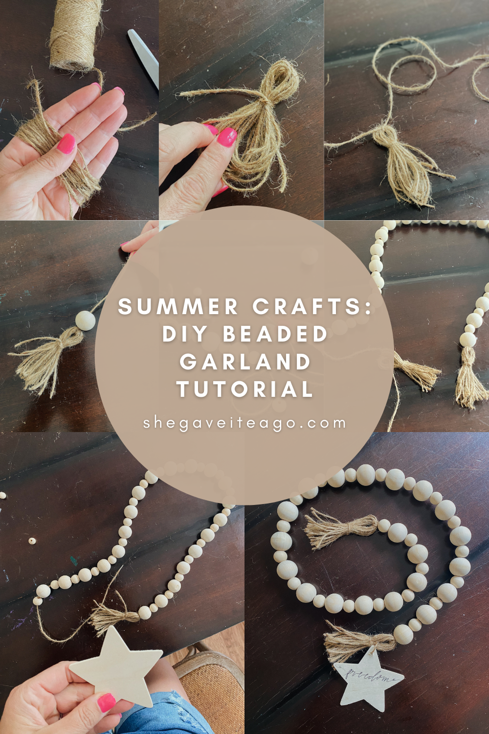 DIY Beaded Garland Tutorial, a summer craft featured by top AL DIY blogger, She Gave It A Go