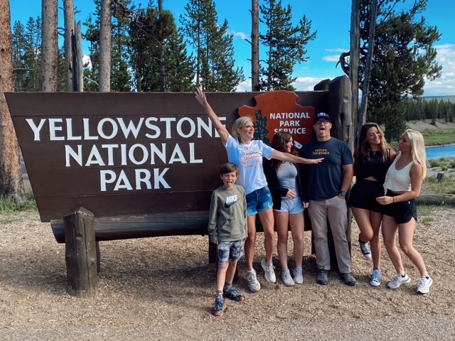 7 Best Things to Do in Jackson Hole with Teens featured by top AL family blogger, She Gave It A Go | xBest Things to do in Jackson Hole by popular Alabama travel blog, She Gave it a Go: image of two women at Yellowstone National Park. 