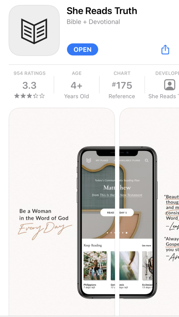 Faith & Tech: 5 Best Apps for Daily Devotionals for Women featured by top AL lifestyle blogger, She Gave It A Go | Daily Devotionals for Women by popular Alabama lifestyle blog, She Gave It A Go: image of she reads truth app. 