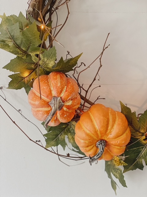 DIY Fall Wreath Tutorial featured by top AL home decor blogger, She Gave It A Go