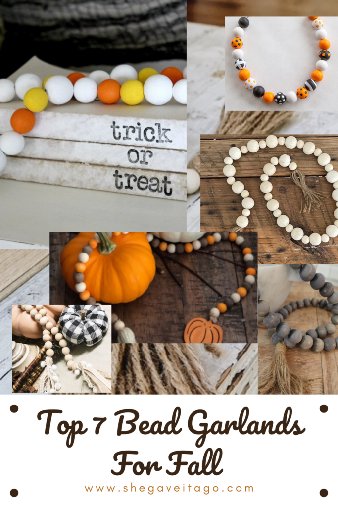 Farmhouse Home Decor: 7 Wooden Bead Garlands for Fall featured by top AL home decor blogger, She Gave It A Go