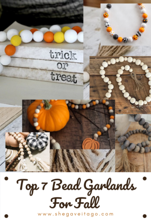 Farmhouse Home Decor: 7 Wooden Bead Garlands for Fall featured by top AL home decor blogger, She Gave It A Go