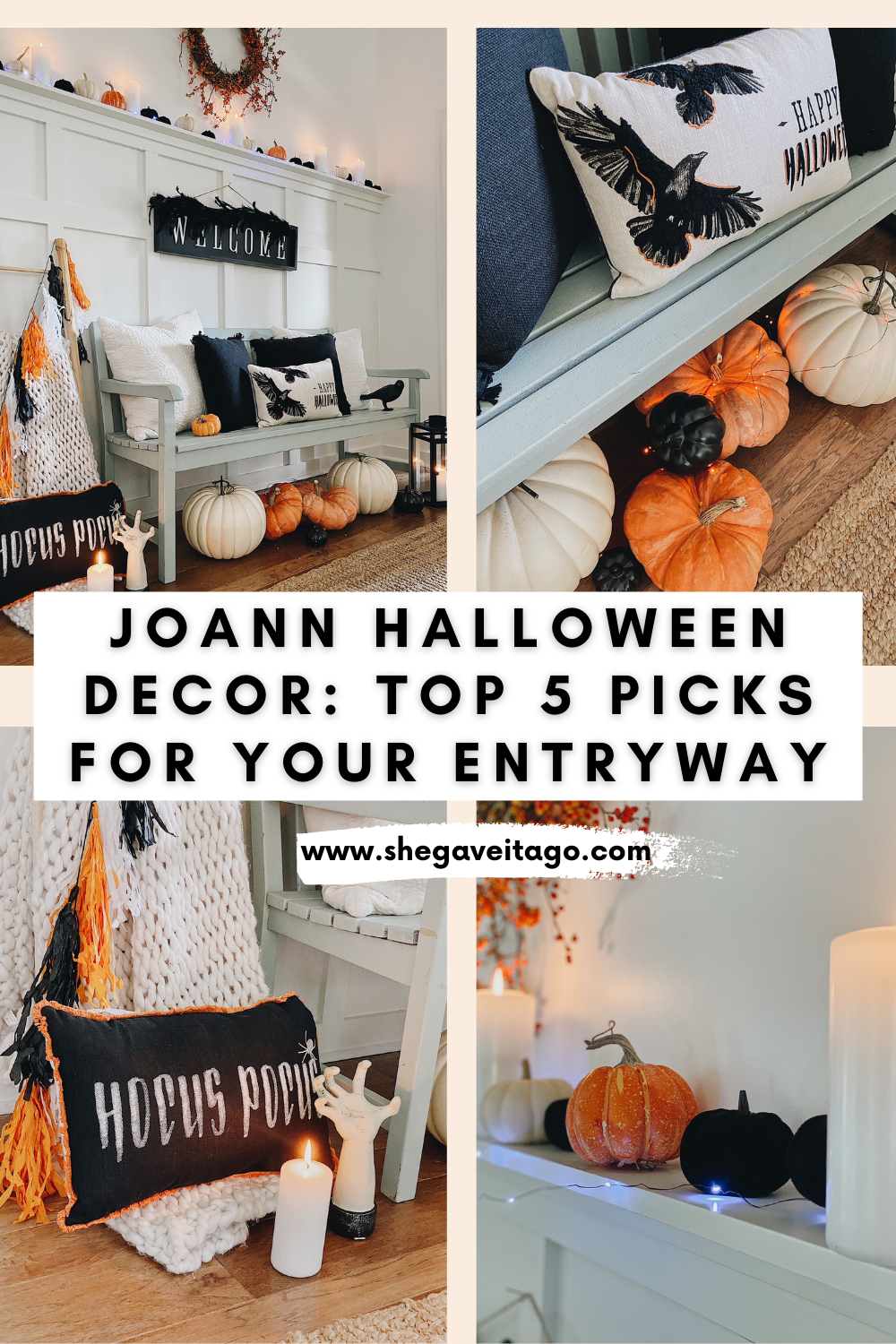 JOANN Halloween Decor for your entryway featured by top AL home decor blogger, She Gave It A Go