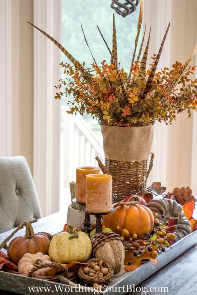 Rustic Farmhouse Centerpiece Ideas for Fall featured by top AL home decor blogger, She Gave It A Go