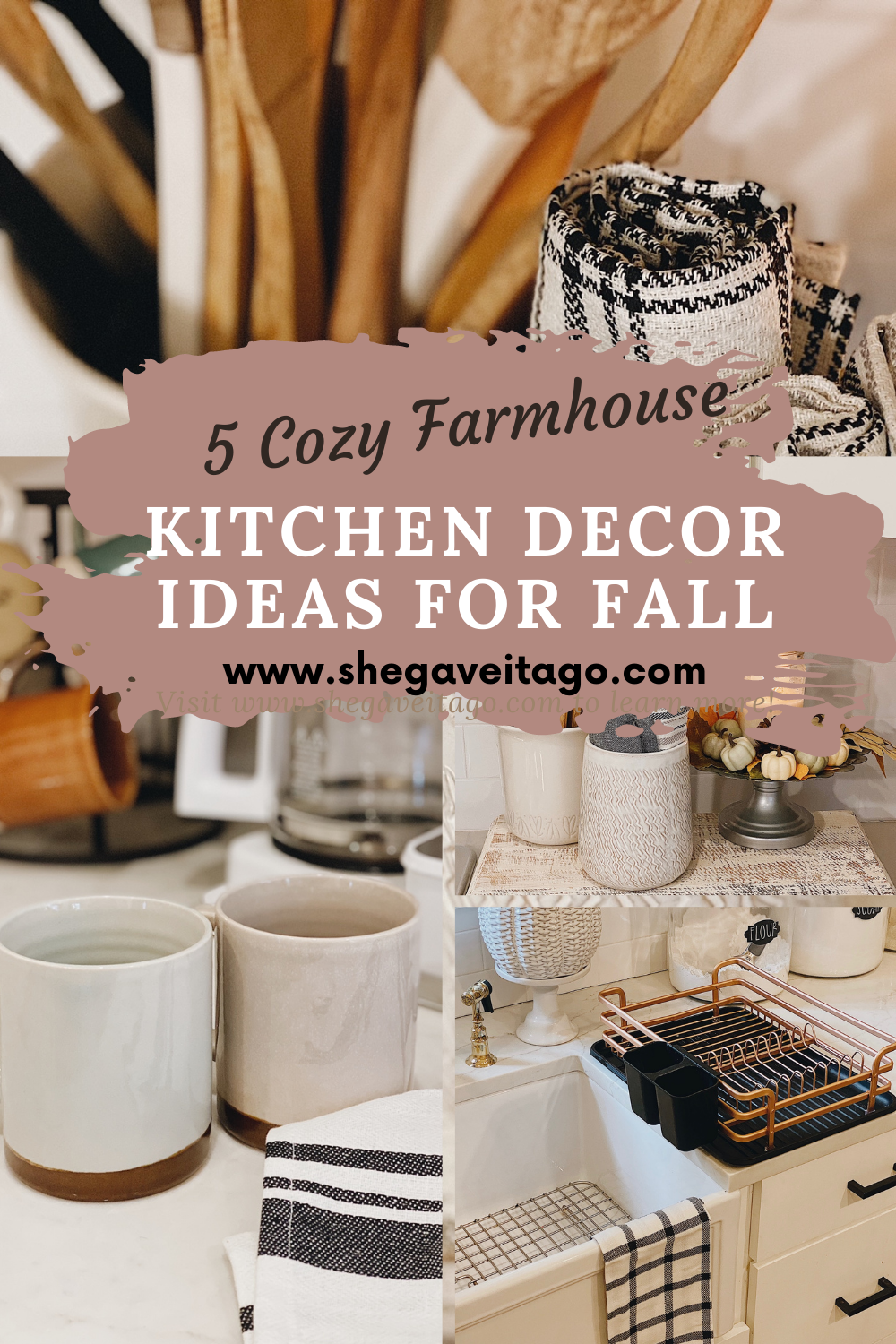 5 Cozy Farmhouse Kitchen Decor Ideas for Fall featured by top AL home decor blogger, She Gave It A Go