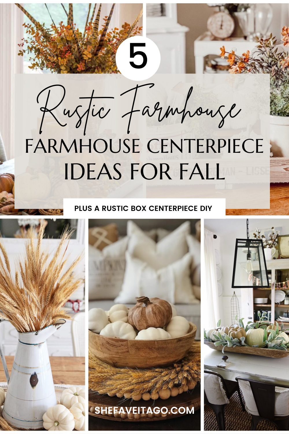 Rustic Farmhouse Centerpiece Ideas for Fall featured by top AL home decor blogger, She Gave It A Go