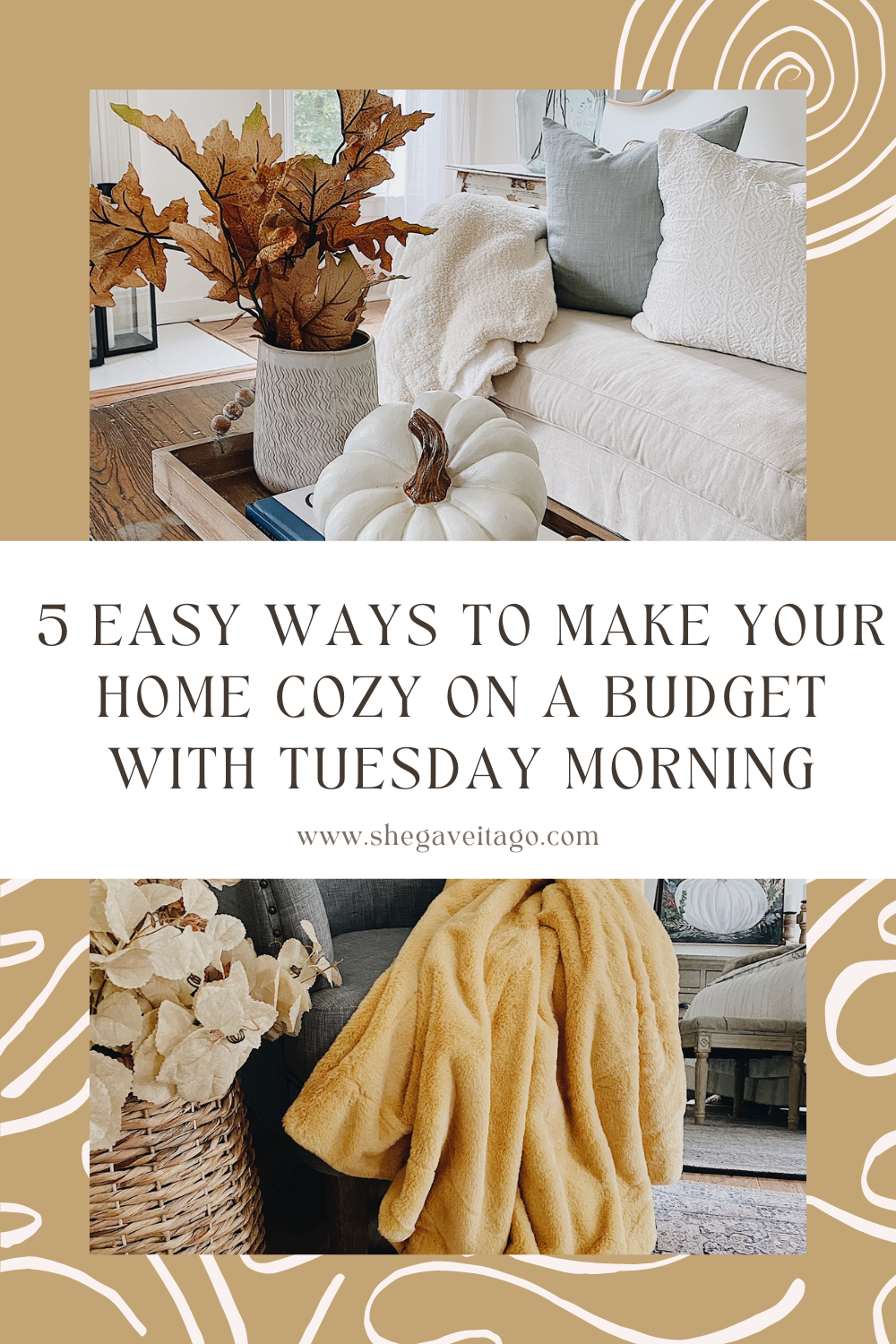 5 Ways to Make your Home Cozy on a Budget, tips featured by top AL home blogger, She Gave It A Go