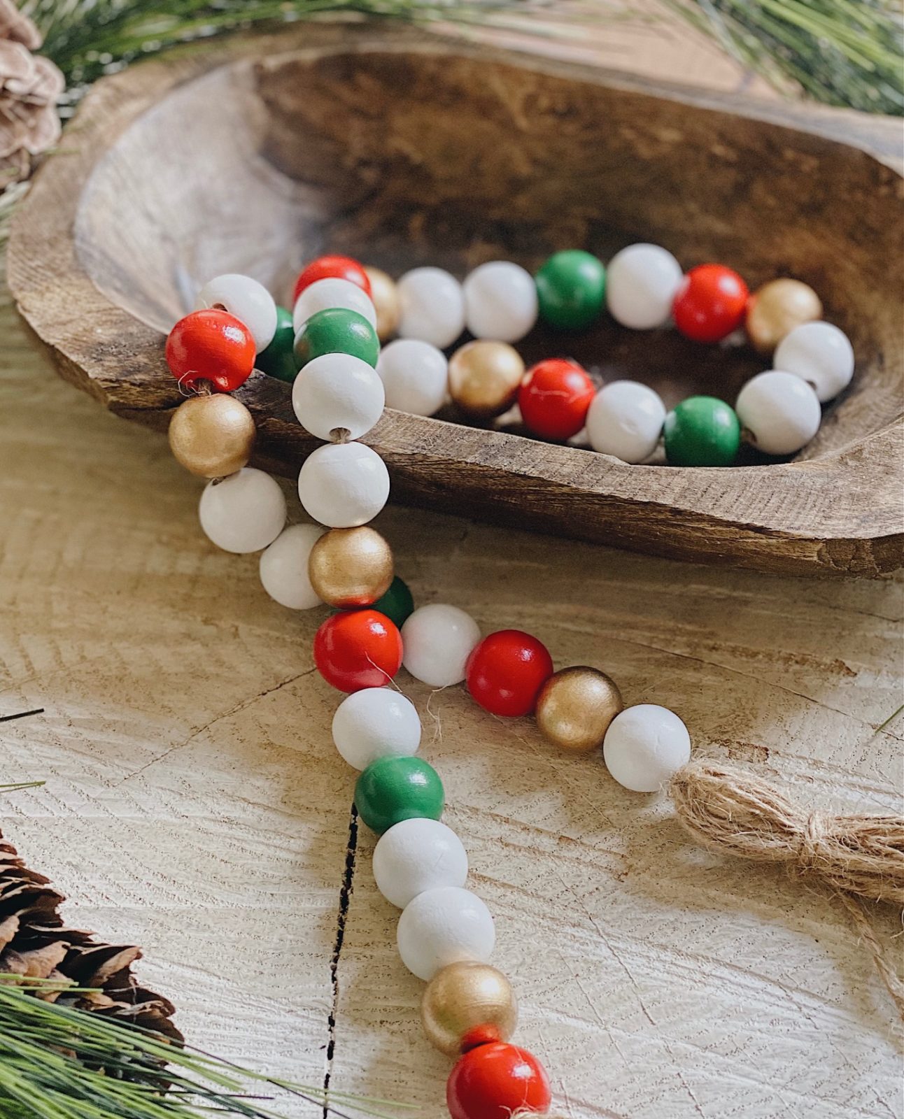 How to Make a DIY Christmas Wood Bead Garland She Gave It A Go
