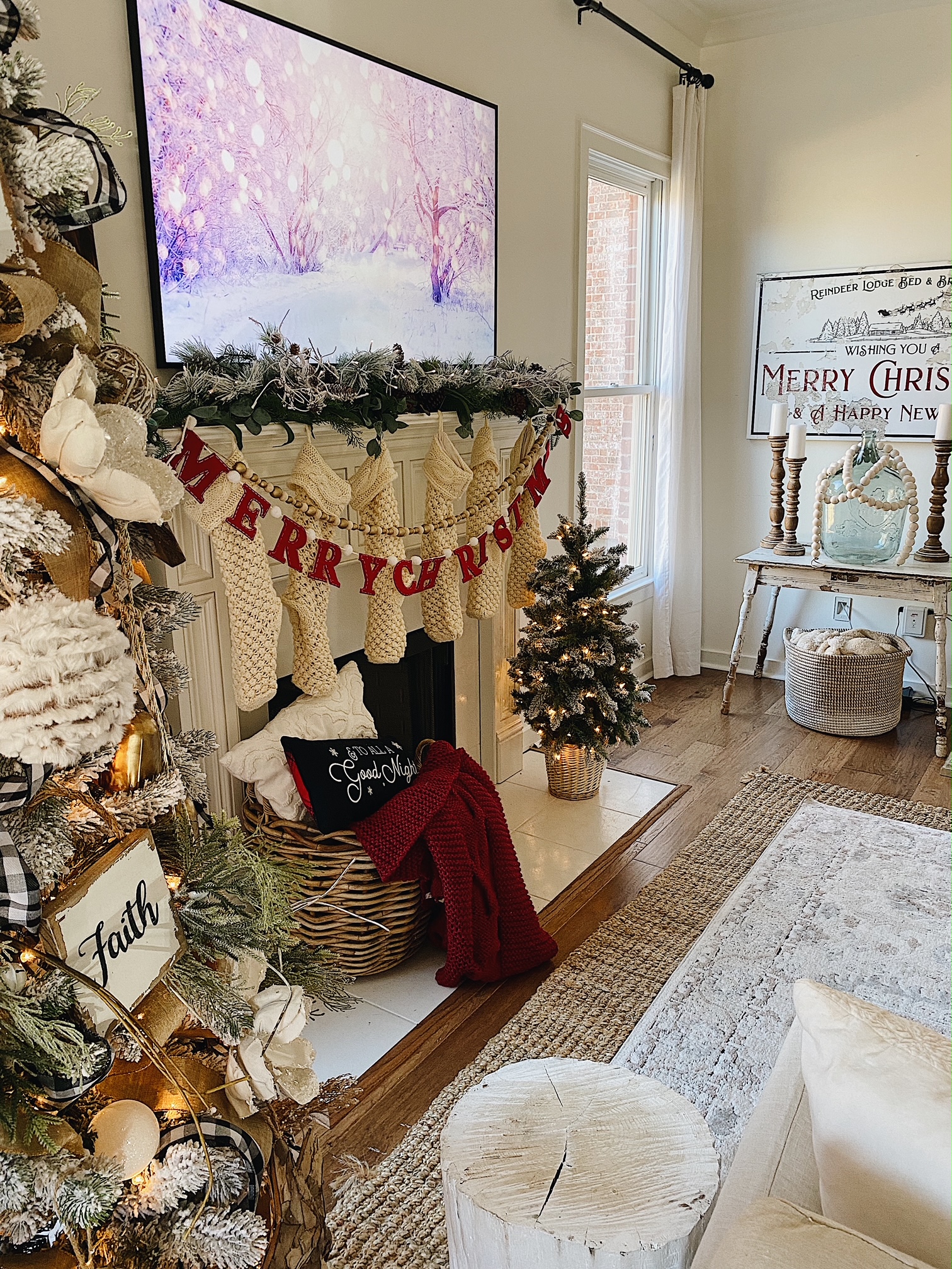 Farmhouse Holiday Mantel Decor Ideas by top AL farmhouse decor blogger, She Gave It A Go
