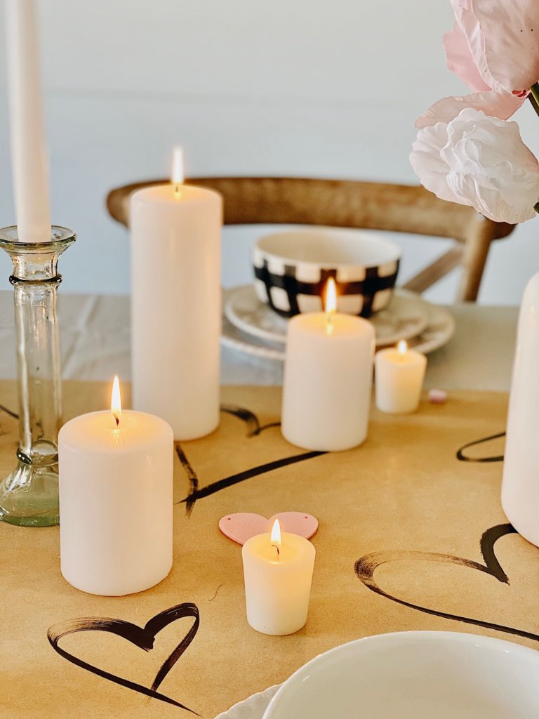 Farmhouse Inspired Valentine's Day Tablescape featured by top AL home blogger, She Gave It A Go