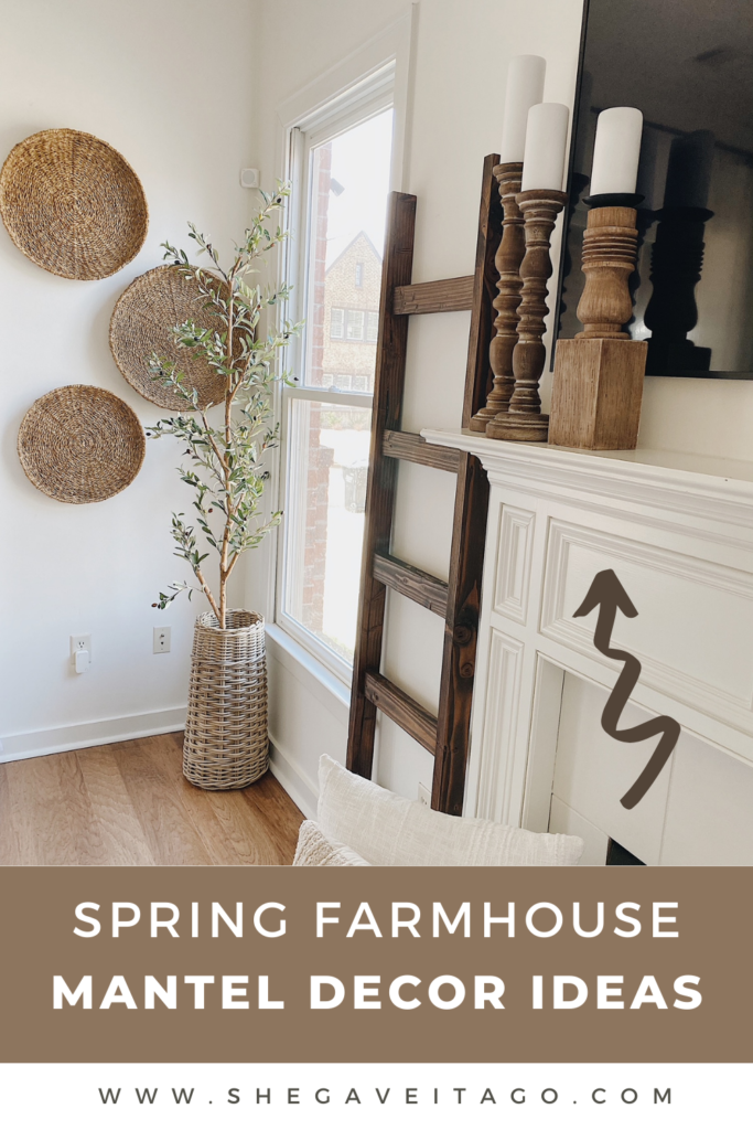 Spring Farmhouse Mantel Decor Ideas by top AL home blogger, She Gave It A Go