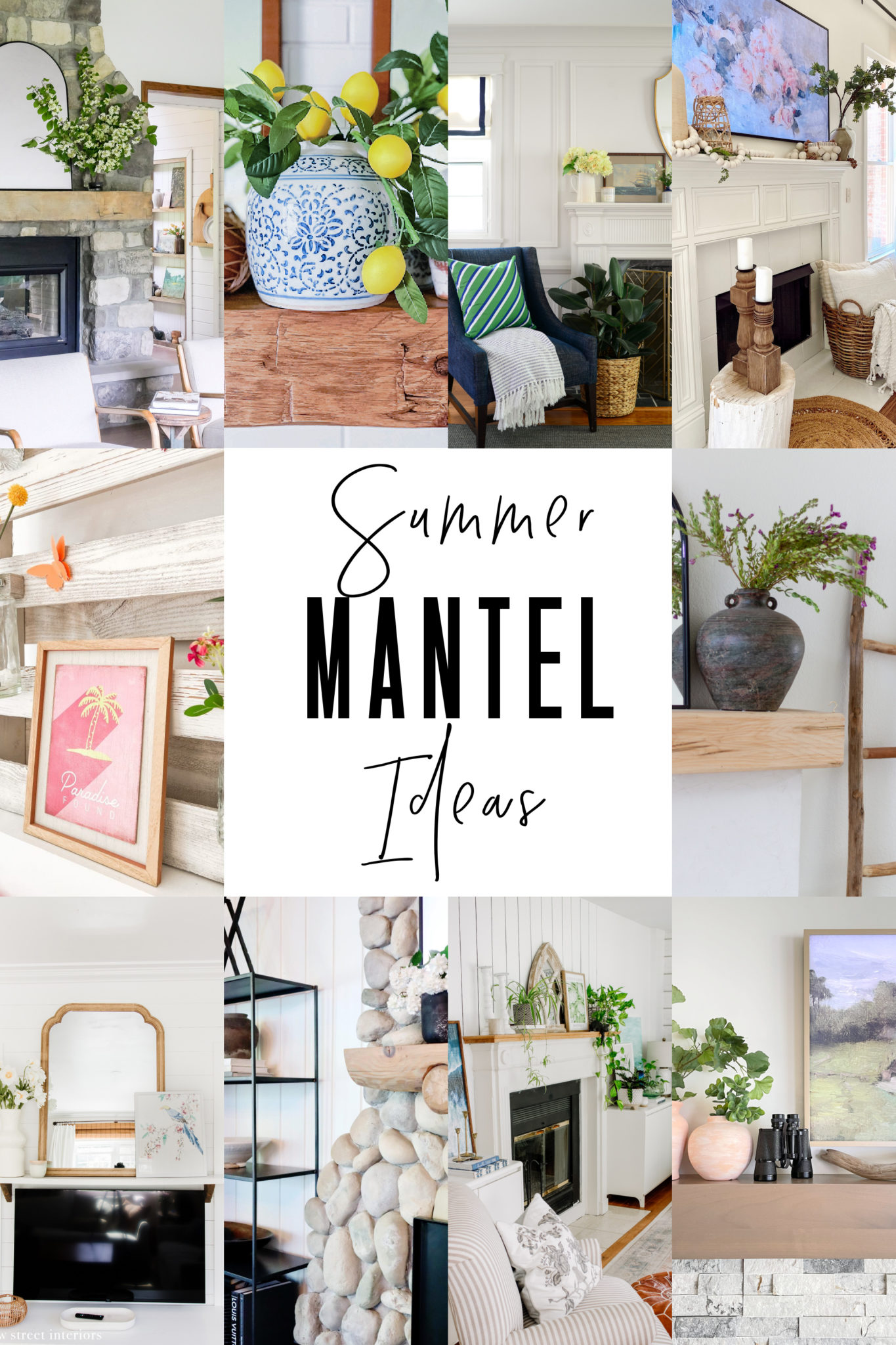 5 Modern Farmhouse Summer Mantel Decorating Ideas | She Gave It A Go
