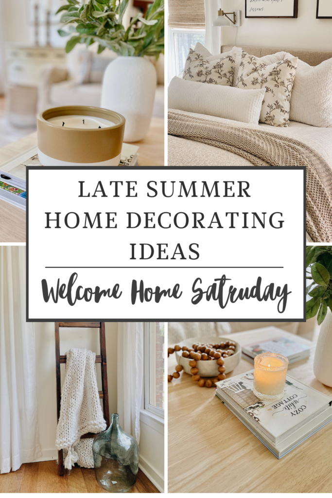 collage of modern farmhouse late summer decorating ideas