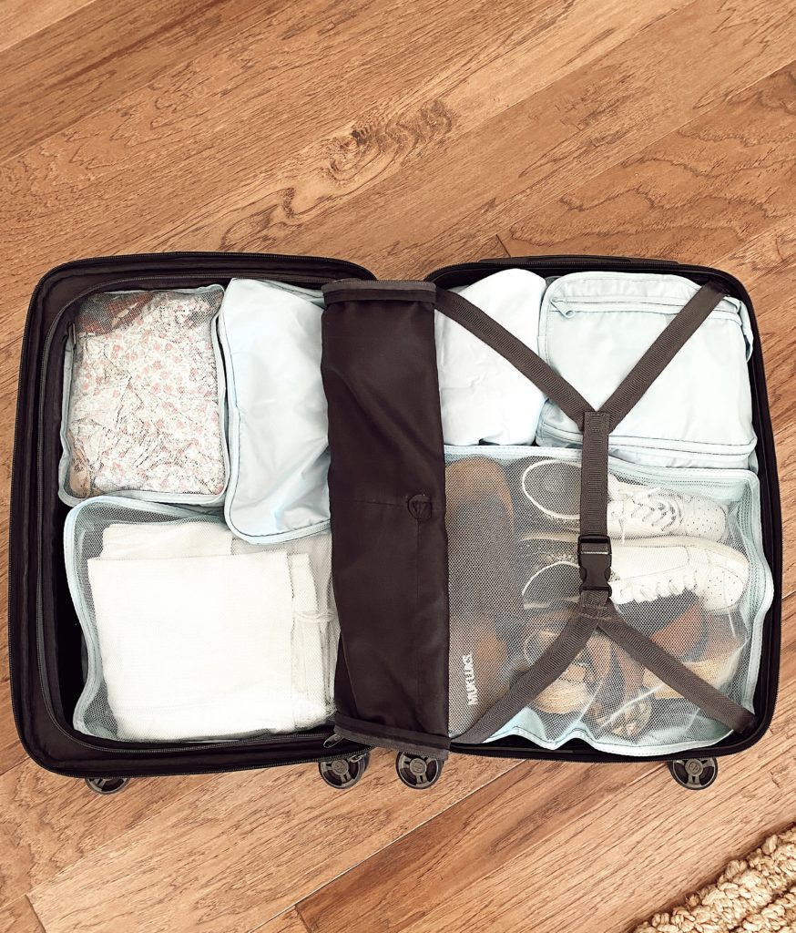 suitcase with packing cubes