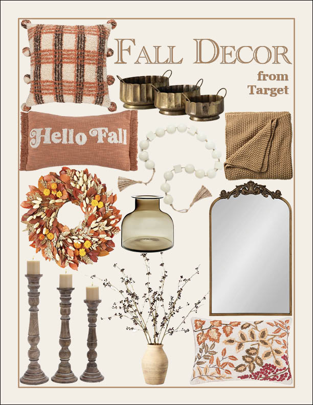 fall home decor items from Target