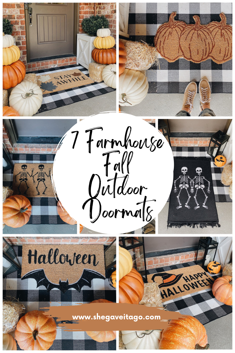 Collage of fall doormats