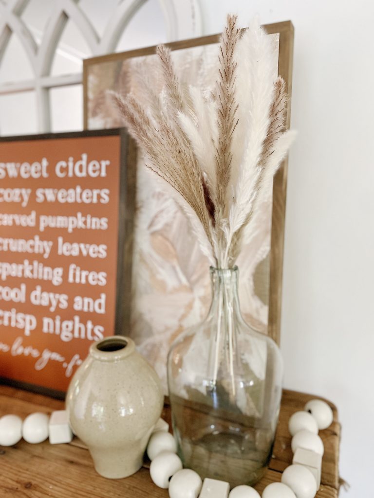 glass vase with stems