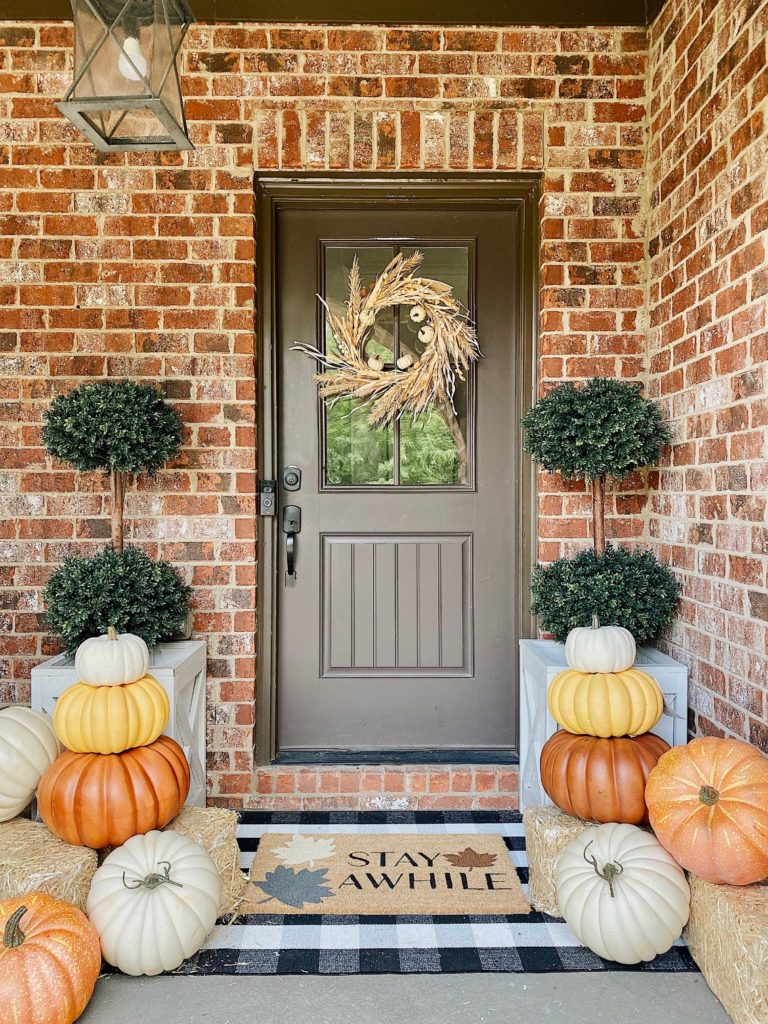 Friday Favorites Porches- Awning and Fall Doormats - Nesting With