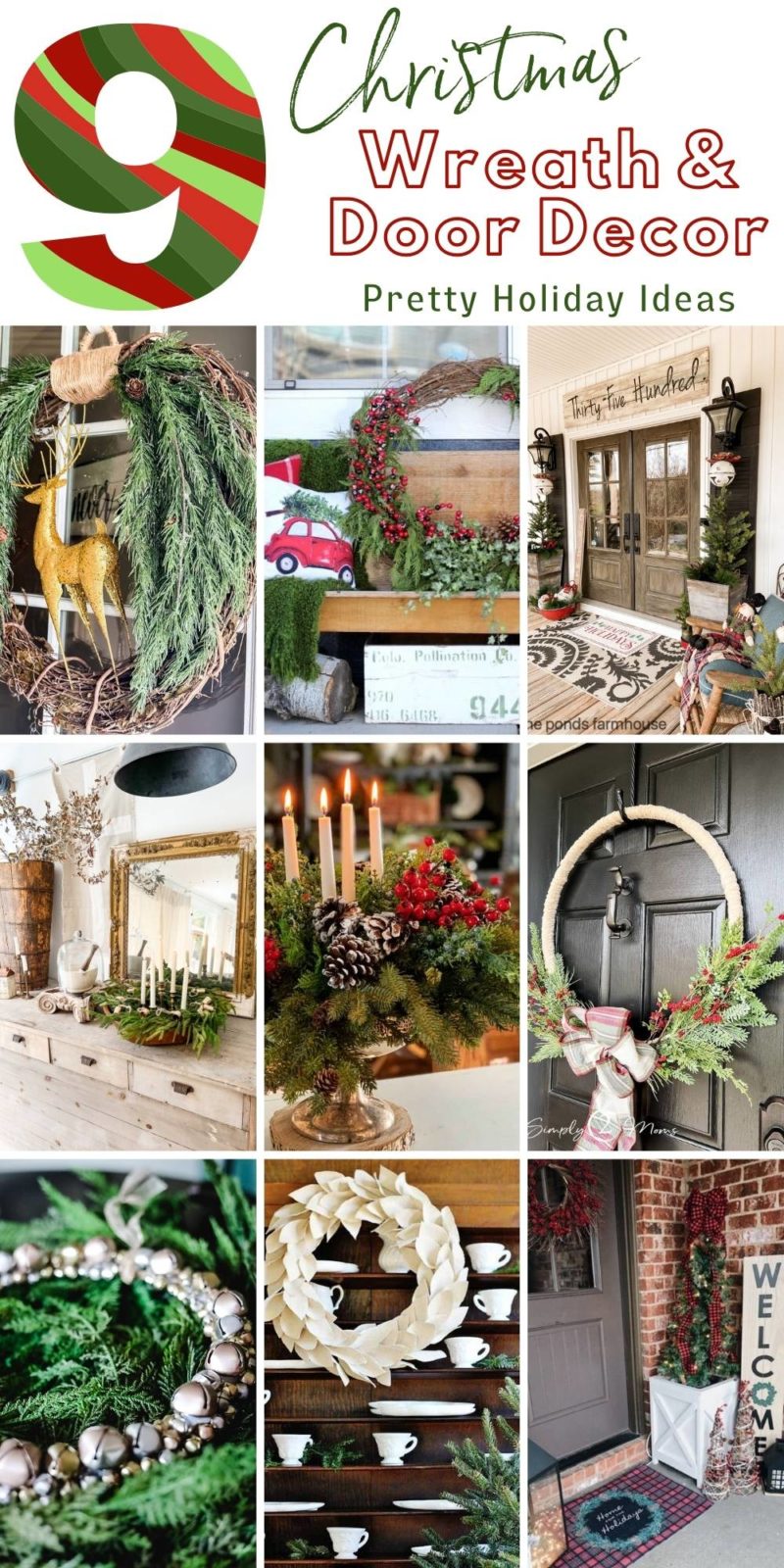 9 DIY Christmas Wreaths For The Front Door | She Gave It A Go