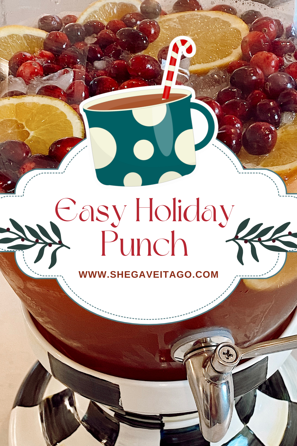 Easy Holiday Punch (Under 5 Ingredients) | She Gave It A Go