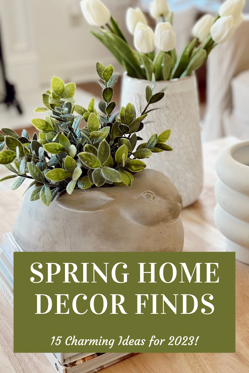 pinterest graphic with spring home items