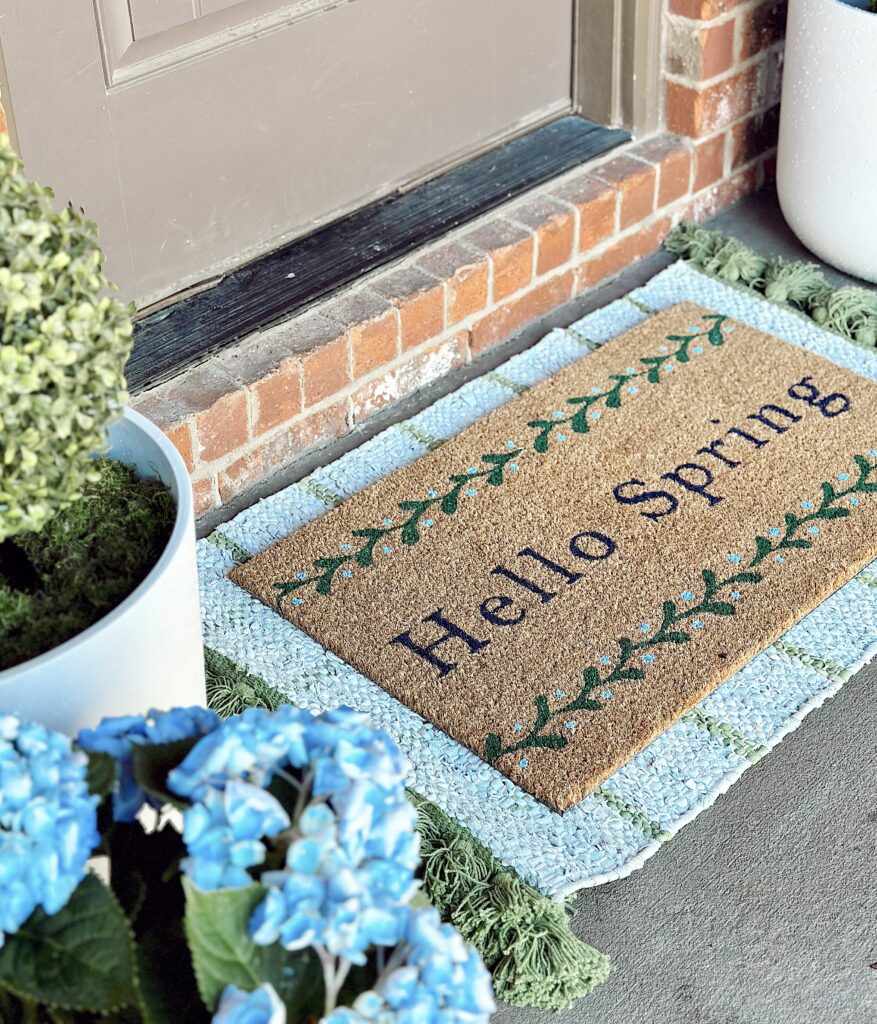 colorful, layered doormats for spring 
