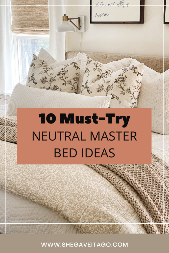Pinterest pin of neutral bed ideas