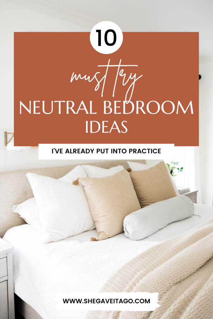 pinterest pin of neutral bedroom ideas