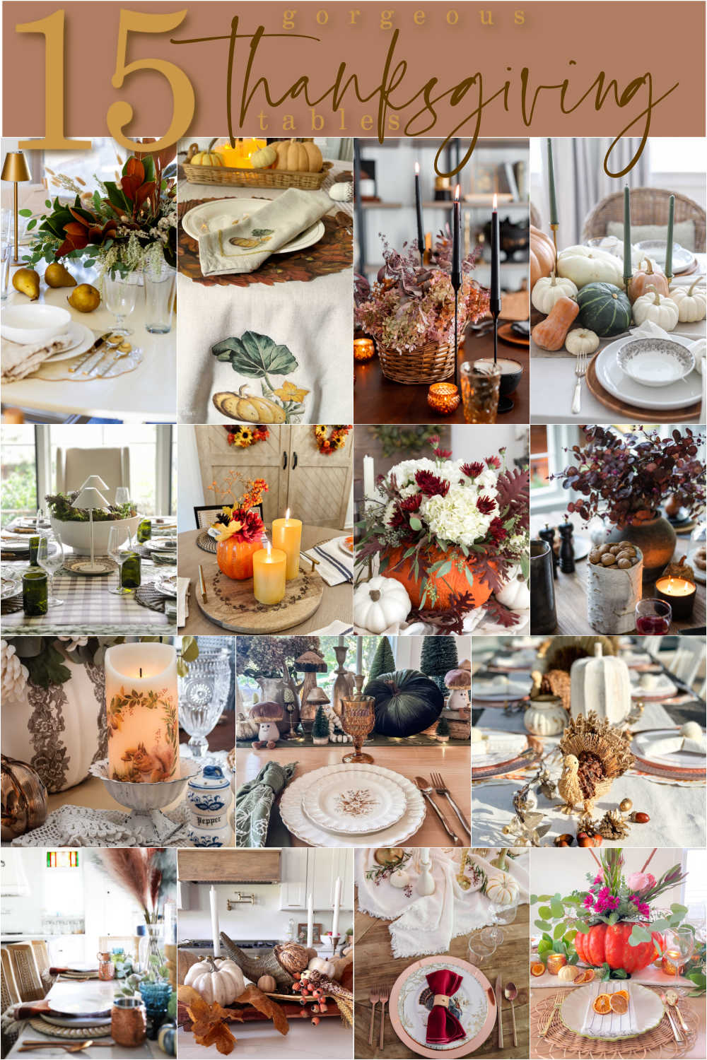 Thanksgiving table Pinterest Pin collage