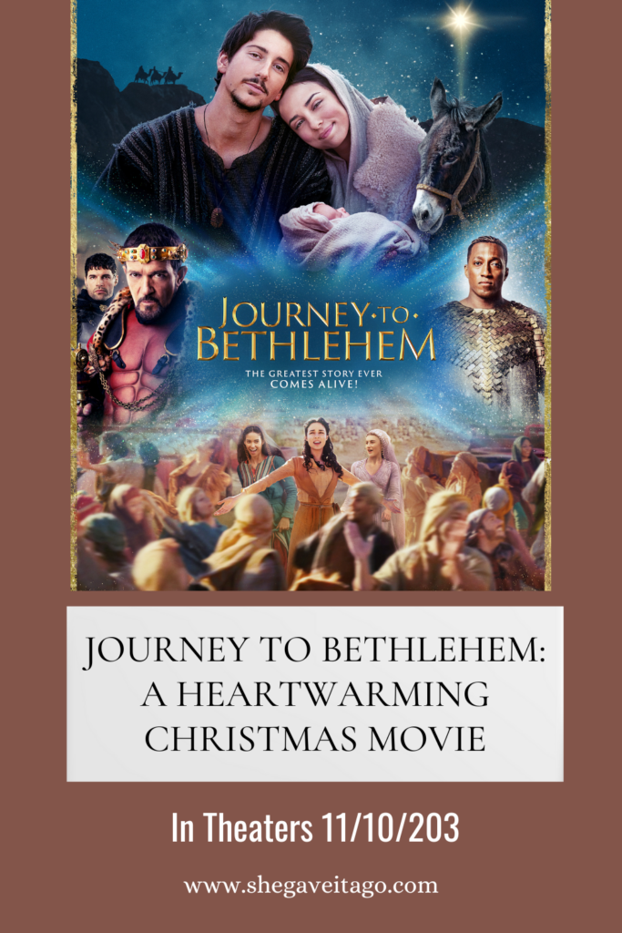 Journey to Bethlehem poster on a pinterest pin graphic