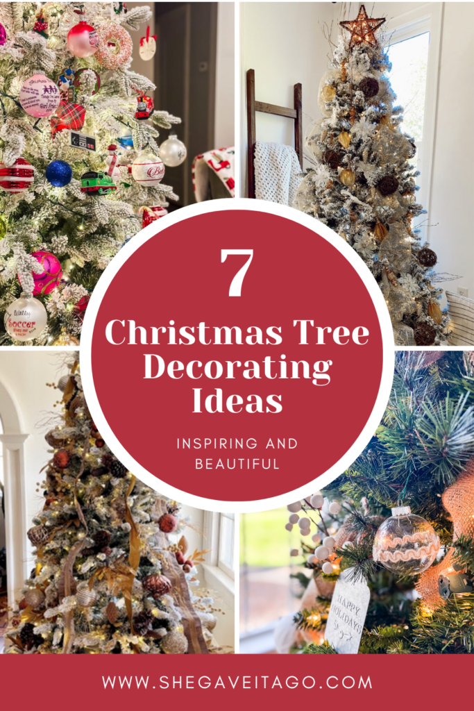 PINTEREST PIN THAT IS FOCUSED ON CHRISTMAS TREE DECORATING IDEAS