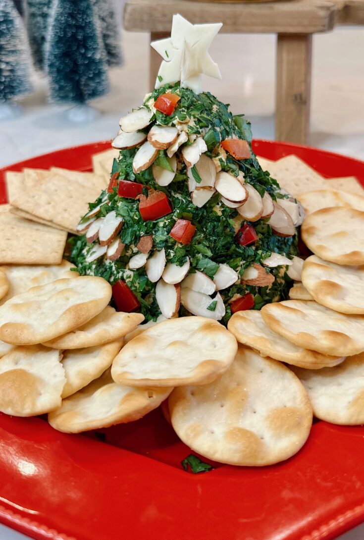 Christmas tree cheese ball complete