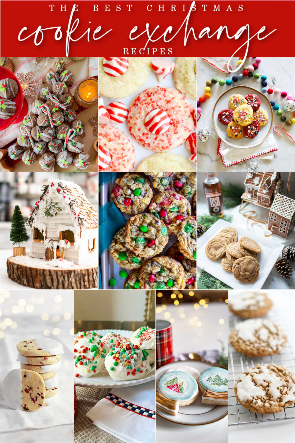 Pinterest pin collage of Christmas and holiday cookies