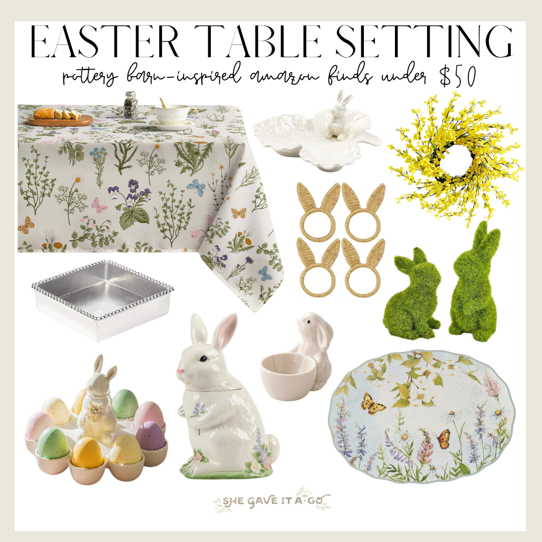Easter home decor, pottery barn decor, pottery barn-inspired decor, decor under $50